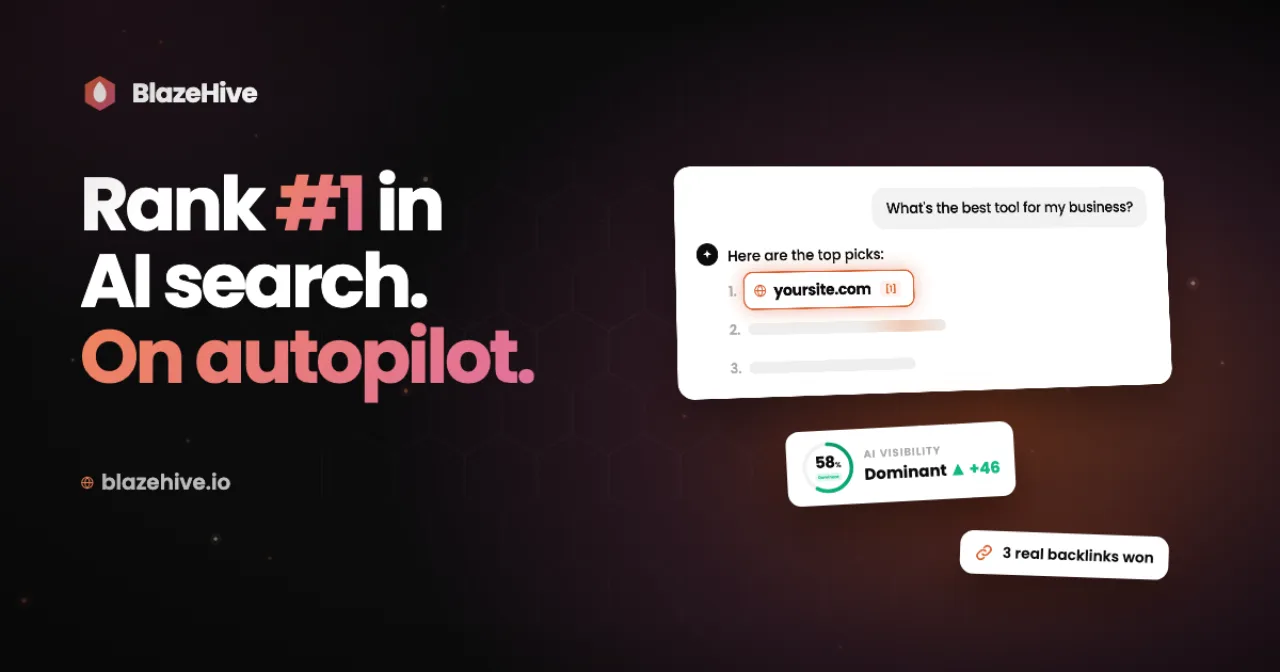 BlazeHive Social card: For link previews on X, LinkedIn and Facebook.